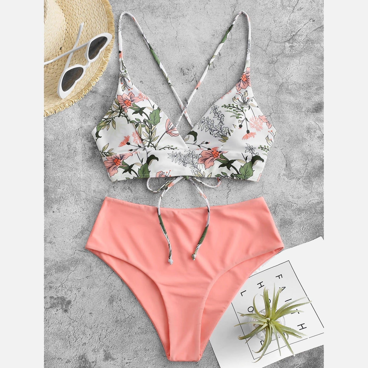 Flower Print Beach Wear Swimming Suit