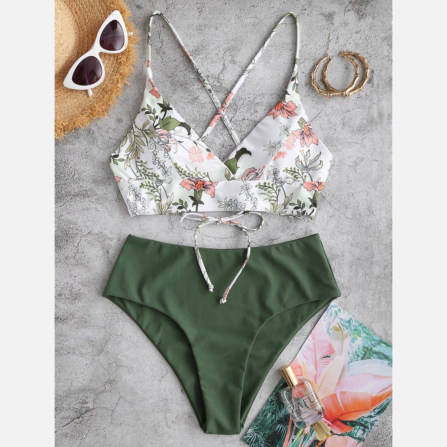 Flower Print Beach Wear Swimming Suit