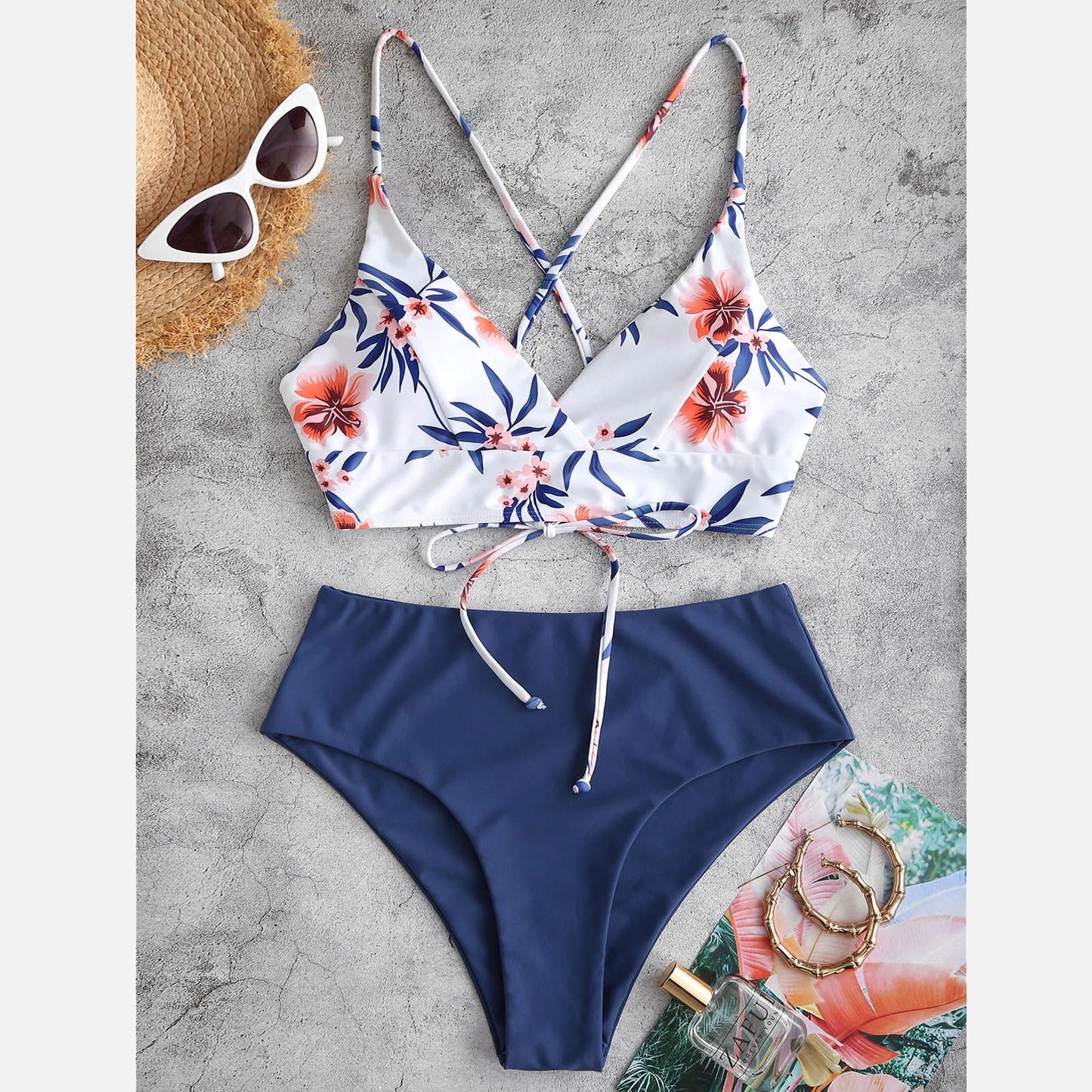 Flower Print Beach Wear Swimming Suit