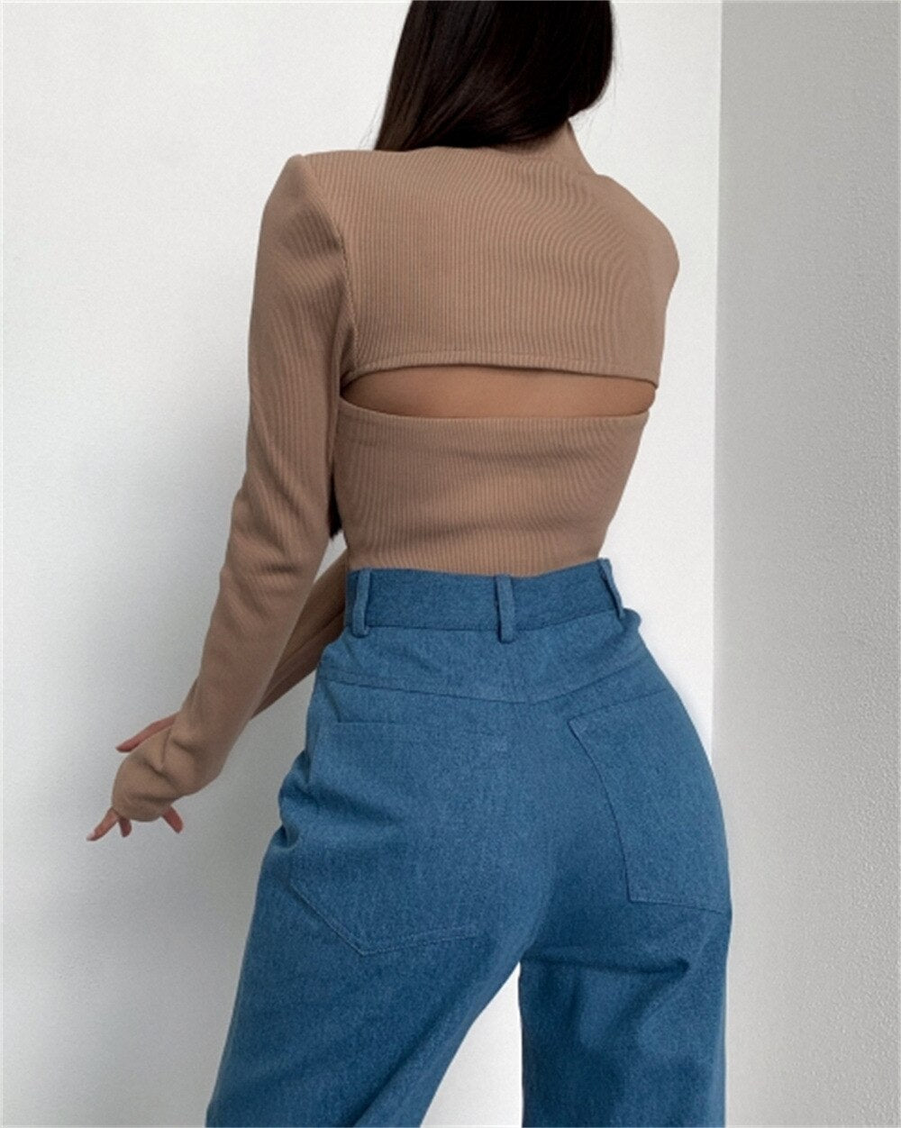 Crop Top Sexy Hollow Out Ribbed Tops Streetwear