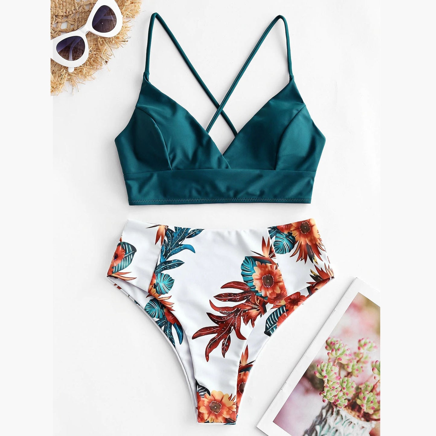 Flower Print Beach Wear Swimming Suit