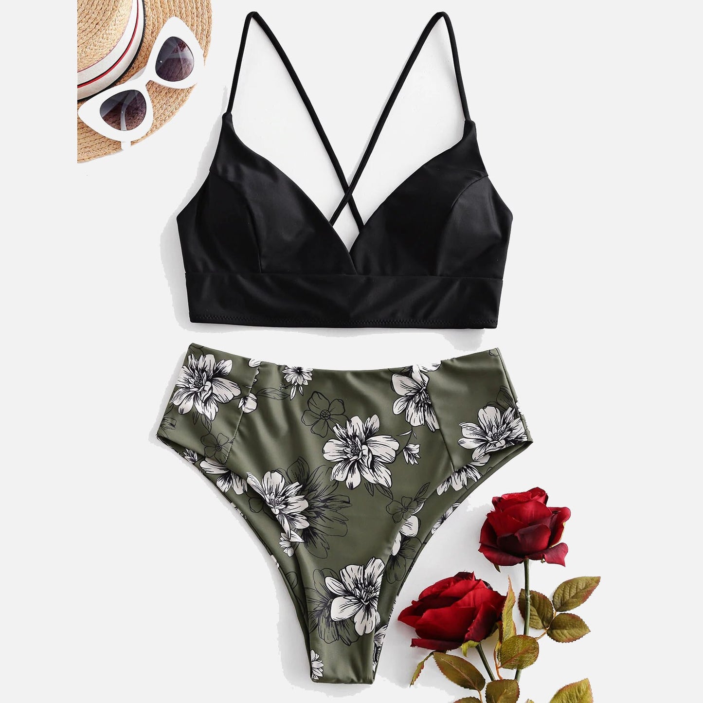 Flower Print Beach Wear Swimming Suit