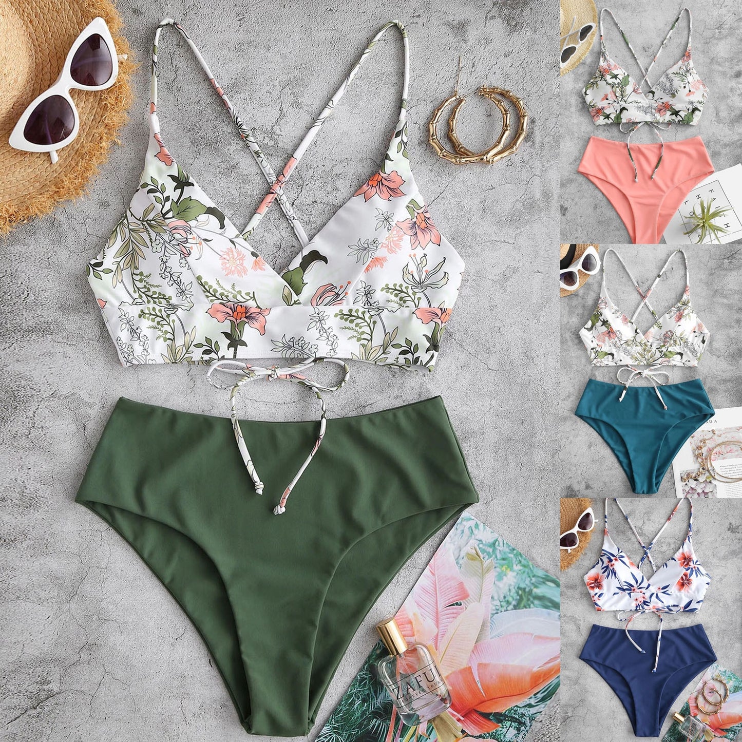 Flower Print Beach Wear Swimming Suit